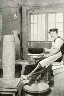 Potter working at a wheel, Copenhagen, Denmark