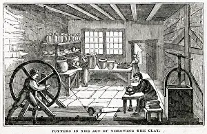 Potters Prints: Potters throwing clay 1836