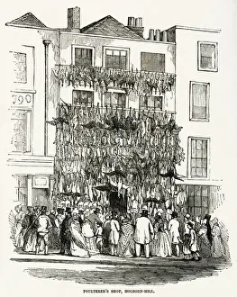 Hang Prints: Poulterers shop, Holborn Hill 1845