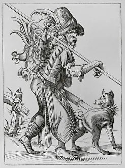 Barefooted Prints: Poultry supplier, 16th century. Engraving