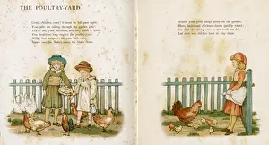 Hens Prints: Poultry yard 1895