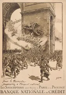 Nationale Prints: Pour le triomphe souscrivez e l emprunt national. Les souscr