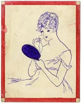 Powdering - Hand drawn postcard by George Ranstead