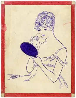 Ranstead Prints: Powdering - Hand drawn postcard by George Ranstead