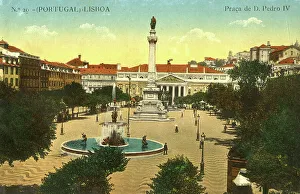Praca Prints: Praca de Dom Pedro IV, King Pedro IV Square, Lisbon, Portuga