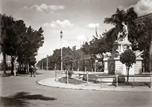 The Prado and Indian statue, Havana, Cuba, circa 1890