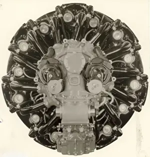 Twin Prints: Pratt & Whitney R-1830 Twin Wasp radial, rear view