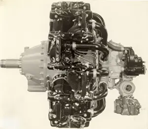 Radial Prints: Pratt & Whitney R-1830 Twin Wasp radial, side view