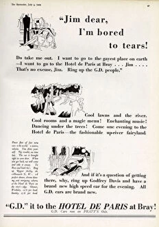 Adverts Gallery: Pratts advertisement about Hotel de Paris at Bray