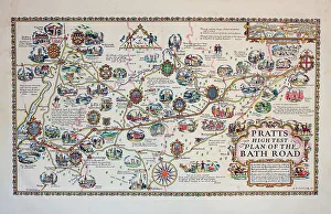 Chart Prints: Pratt's High Test Plan of the Bath Road