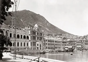 Waterfront Prints: The Praya, Hong Kong, c. 1890, waterfront view