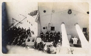 Prayers aboard HMS Marlborough, Iron Duke-class battleship