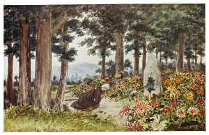 Feudal Prints: PRAYING AT A GRAVE