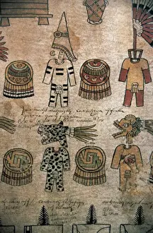Pre Columbian Prints: Pre-Columbian Art. Aztec period. Mexico. Collecting taxes. C