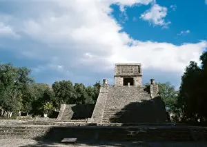 Pre Columbian Prints: Pre-Columbian Art. Aztec. Pyramid of Santa Cecilia Acatitlan
