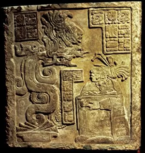 Pre Columbian Collection: Pre-Columbian art. Lintel 15 from Yaxchilan, Late Classic Ma