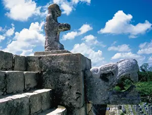 Maya Prints: Pre-Columbian Art. Maya. Chac statue (rain god) or an offero