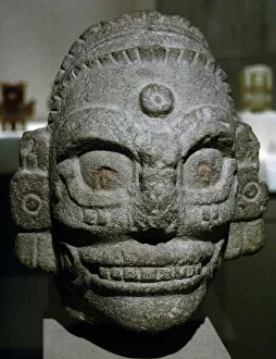 Pre-Columbian Art. Maya-Toltec. Head of the god of rain