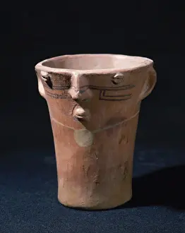 Pre Columbian Prints: Pre-Incan. Cashaloma Culture. Anthropomorphic ceramic vessel