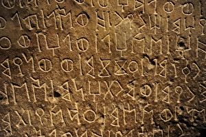 Millennium Collection: Pre-Islam. Funerary stele with an Old South Arabian inscript