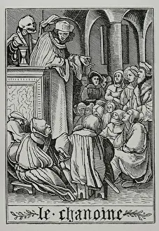 Mort Prints: The preacher is visited by Death. Series The Dance