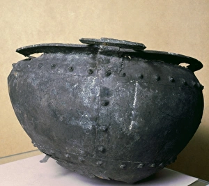 Prehistoric art. Bronze age. Copper Cauldron. Reginal Museum