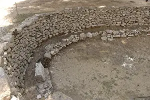 Foundations Prints: Prehistoric Art. Bronze Age. Stone foundation of an apsidal