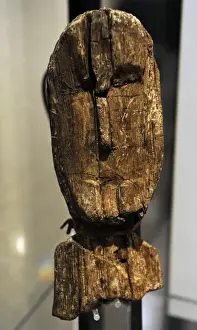 Finland Prints: Prehistory. The wooden idol from Pohjankuru. Finland, ca. 30