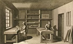 Alembert Gallery: Preparation of the Encyclopedia. Plate of the