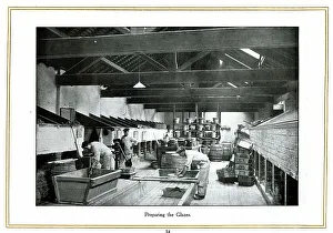 Preparing glazes, Alfred Meakin