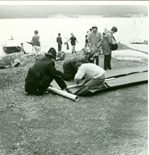 Assistance Prints: Preparing red carpet for Queens visit, Kielder Water