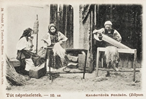 Preparing and spinning flax - Slovakia Preparing and spinning flax - Slovakia