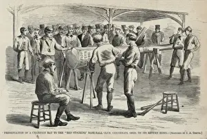 Cincinnati Prints: Presentation of a champion bat to the Red Stocking base-ball