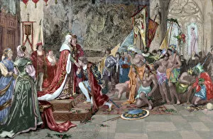 Images Dated 18th January 2013: Presentation of Columbus to the Catholic Monarchs in Barcelo