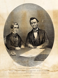 President Abraham Lincoln and Secretary Seward Signing the P President Abraham Lincoln and Secretary Seward Signing the P