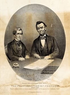 Images Dated 2nd September 2011: President Abraham Lincoln and Secretary Seward Signing the P