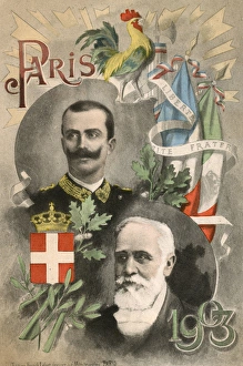 Images Dated 19th August 2016: President Emile Francois Loubet and King Victor Emmanuel III