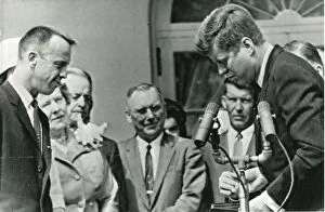 Shepard Collection: President John F. Kennedy has a National Aeronautics an?