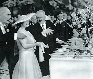 Hartnell Prints: President LeBrun having an animated chat with Queen Elizabeth