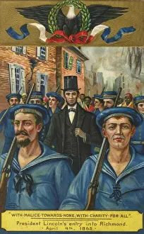 Presidents Prints: President Lincolns entry into Richmond. Civil War