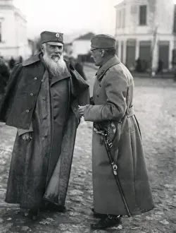 Conversing Prints: President Paschitsch and Crown Prince of Serbia, WW1