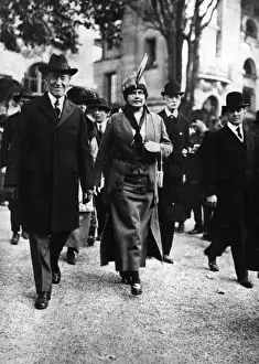 President Wilson and his wife in Paris, France