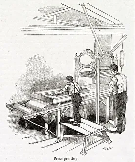 Images Dated 16th December 2019: Press Printing, Thomas Hoyles Print Works, Manchester 1843