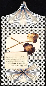 Handmade Prints: Pressed violets on a handmade greetings card