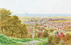 Prestatyn, North Wales, viewed from the hills