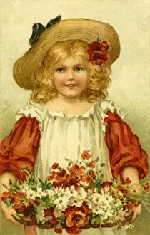 Pretty girl with Flowers by Ellen Andrews