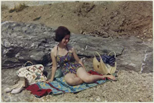 Pretty young lady - British beach - summertime