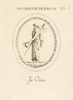Roman God Prints: Priest of Bacchus, Roman god of wine. In onyx
