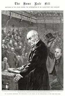 Delivering Prints: Prime Minister, William Ewart Gladstone (1809 - 1898), delivering the Peroration of his