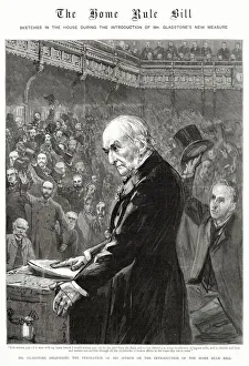 Images Dated 6th January 2021: Prime Minister, William Ewart Gladstone (1809 - 1898), delivering the Peroration of his